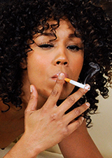 Misty Stone smokes a cig